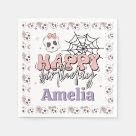 Zwei leckere Niedliche Pink Halloween Geburtstagsp Serviette