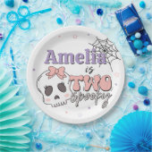 Zwei leckere Niedliche rosa Halloween glücklicher  Pappteller (Party)