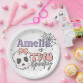 Zwei leckere Niedliche rosa Halloween glücklicher Pappteller (Party)