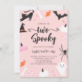 ZWEI leckere Pink Halloween Geburtstagsparty Einladung (Vorderseite)