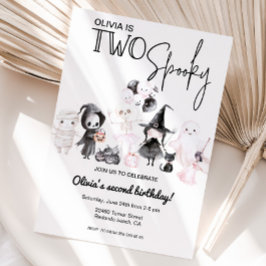 Zwei leckere rosa halloween Einladung 2. Geburtsta