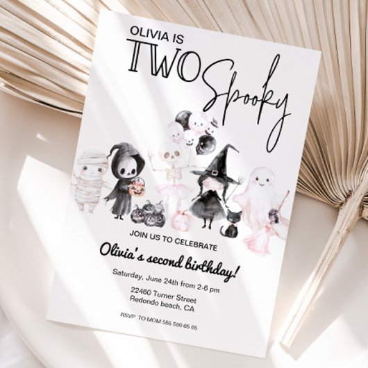 Zwei leckere rosa halloween Einladung 2. Geburtsta