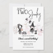 Zwei leckere rosa halloween Einladung 2. Geburtsta (Vorderseite)