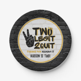 Zwei Legit Retro 90er Hip Hop 2. Geburtstag Pappteller