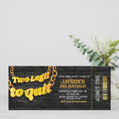 Zwei Legit Two Quit - 2. Geburtstag Einladung (Stehend Vorderseite)