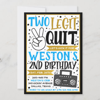 Zwei Legit zu beenden Einladung, 2. Geburtstag ein Einladung