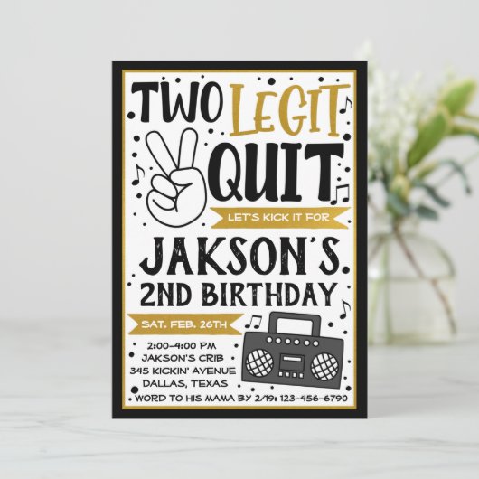 Zwei Legit zu beenden Einladung zwei Legit-Party (Stehend Vorderseite)