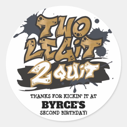 Zwei Legit zum Beenden von Round Stickers (Vorderseite)