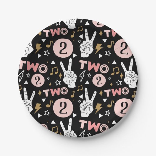 Zwei Legit zum Ende des zweiten Geburtstages Pappteller (Vorderseite)