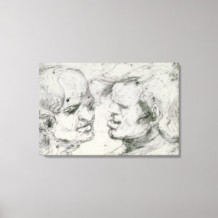 Zwei Leiter Leinwanddruck