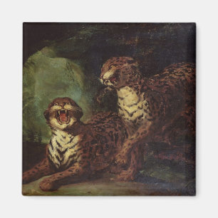 Zwei Leoparden, C. 1820 Magnet