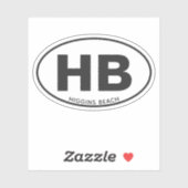 Zwei Letter Beach Oval Aufkleber (Blatt)