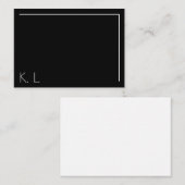 Zwei Letter White Black Modern Minimalistisch stil Mitteilungskarte (Vorne/Hinten)