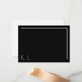 Zwei Letter White Black Modern Minimalistisch stil Mitteilungskarte