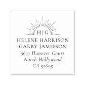 Zwei letzte Namen Chic Sun Initials Paare Adresse Permastempel (Design)