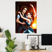 Zwei Leute tanzen | AI Art Poster (Heimbüro)