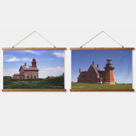 Zwei Lichter der Insel Block Wandteppich Mit Holzrahmen