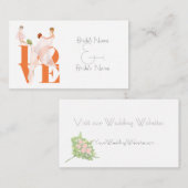 Zwei LIEBEN Lesbische Website Hochzeitkarte Begleitkarte (Vorne/Hinten)