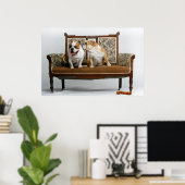 Zwei liebende Bullhunde Poster (Heimbüro)