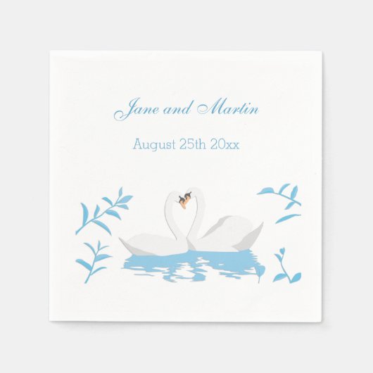 Zwei liebende Schwäne Serviette (Vorderseite)