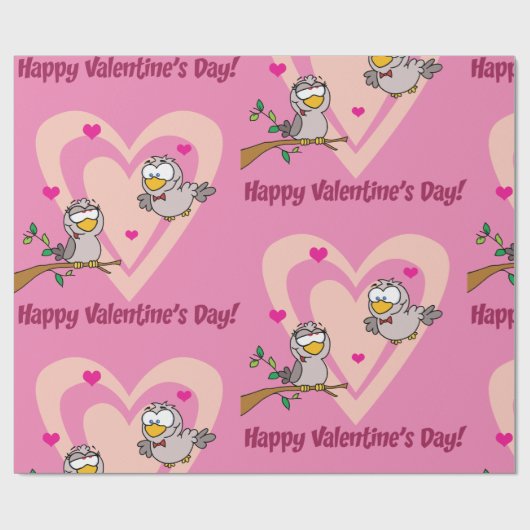 Zwei liebende Vögel Geschenkpapier (Flach)