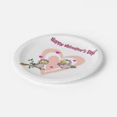 Zwei liebende Vögel Pappteller (Schrägansicht)