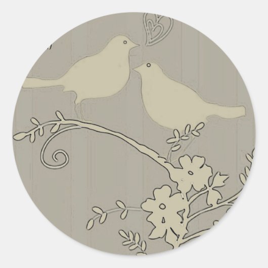Zwei liebende Vögel ~ Runder Aufkleber (Vorderseite)