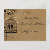 Zwei liebende Vögel Save the Date Postkarte (Vorderseite)