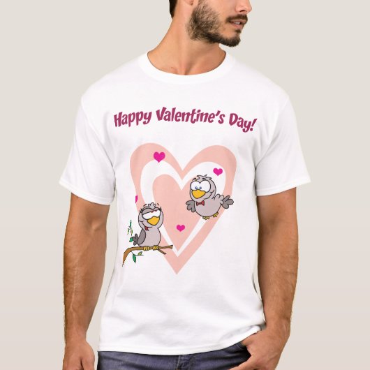 Zwei liebende Vögel T-Shirt (Vorderseite)