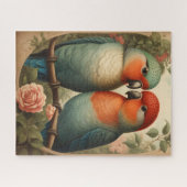 Zwei liebende Vögel Vintag Puzzle (Horizontal)