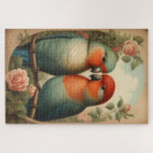 Zwei liebende Vögel Vintag Puzzle (Horizontal)