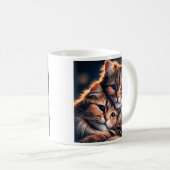 Zwei liebenswerte kuschelnde Katzen. Kaffeetasse (VorderseiteRechts)