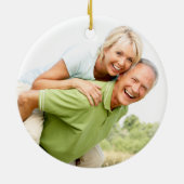 Zwei Liebesvögel Hochzeitstag Foto Keramik Ornament (Hinten)