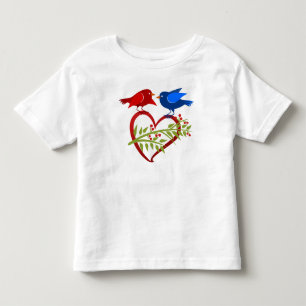 Zwei Liebesvögel mit offenem Herzen Kleinkind T-shirt
