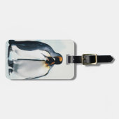 Zwei liebevolle Pinguine Gepäckanhänger (Vorderseite horizontal)