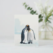 Zwei liebevolle Pinguine Postkarte (Stehend Vorderseite)