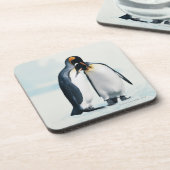 Zwei liebevolle Pinguine Untersetzer (Linke Seite)