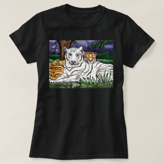 Zwei liebevolle Tiger-T - Shirt (Design vorne)