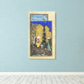 Zwei Liebhaber im blühenden Obstgarten Leinwanddruck (Insitu (Holzboden))