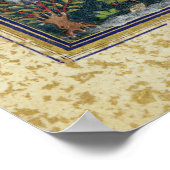 Zwei Liebhaber im blühenden Obstgarten Poster (Ecke)