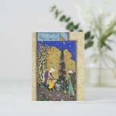 Zwei Liebhaber im blühenden Obstgarten Postkarte (Stehend Vorderseite)