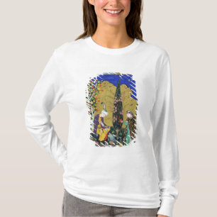 Zwei Liebhaber in einem blühenden Obstgarten T-Shirt