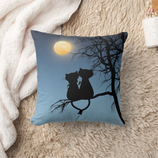 Zwei Liebhaber Kat-Klasse-A-Baumwollwirbelkissen 1 Kissen (Decke)