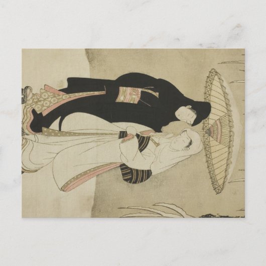 Zwei Liebhaber unter einem Schnee Postkarte (Vorderseite)