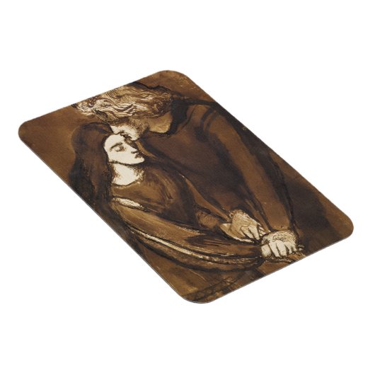 Zwei Liebhaber von Dante Gabriel Rossetti Magnet (Rechte Seite)