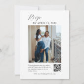 Zwei Lieblings-Fotos QR-Code Hochzeiten Website-UA Einladung (Rückseite)