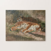 Zwei liegende Tiger | Rosa Bonheur Puzzle (Horizontal)