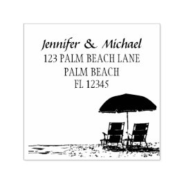 Zwei Liegestühle, Sonnenschirme, Hochzeit am Stran Permastempel