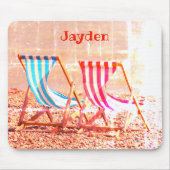 Zwei Liegestühle, Vintag, personalisiert Mousepad (Vorne)