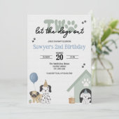 Zwei Ließ die Hunde aus | Einladung zum 2. Geburts (Stehend Vorderseite)